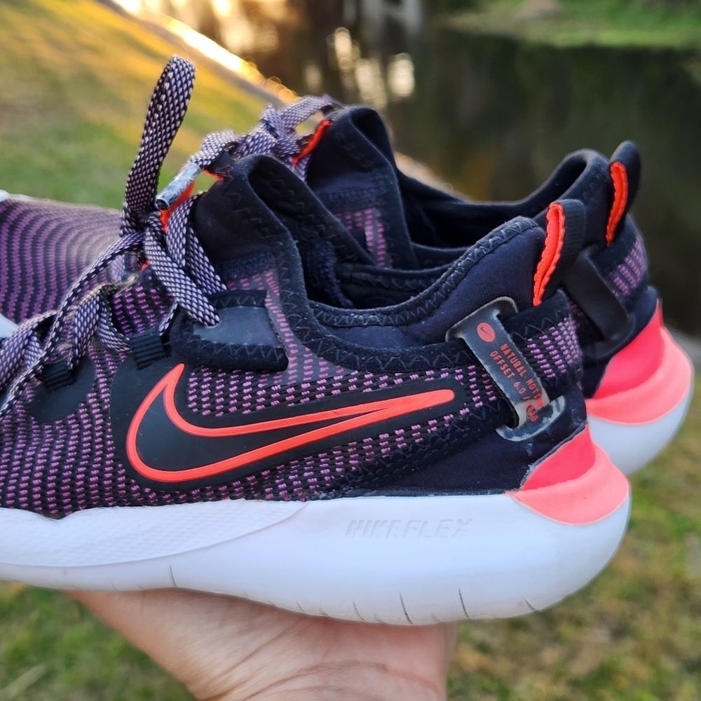 Nike Women's Flex Running Black Pink Knit Upper Sneakers Size 6.5 - Picture 6 of 13